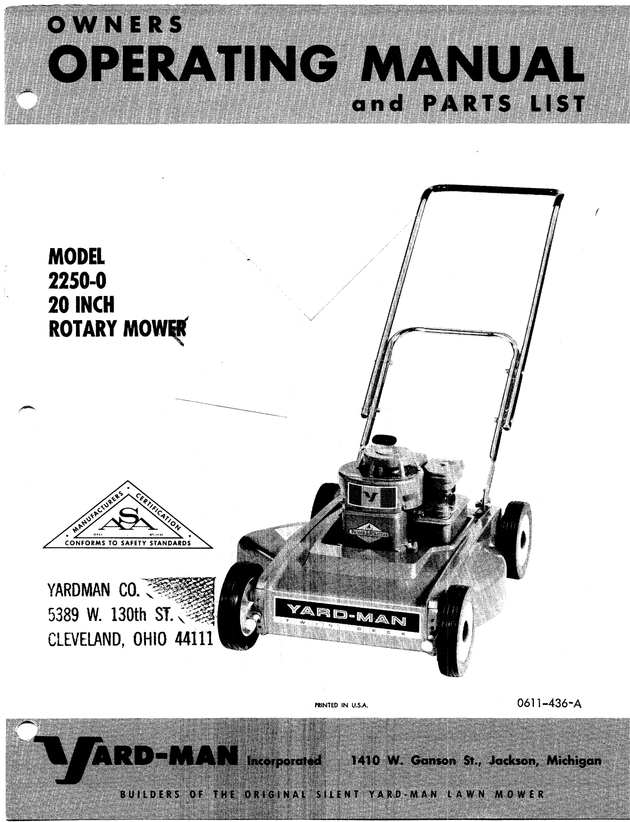 Yard-Man 2250-0 User Manual