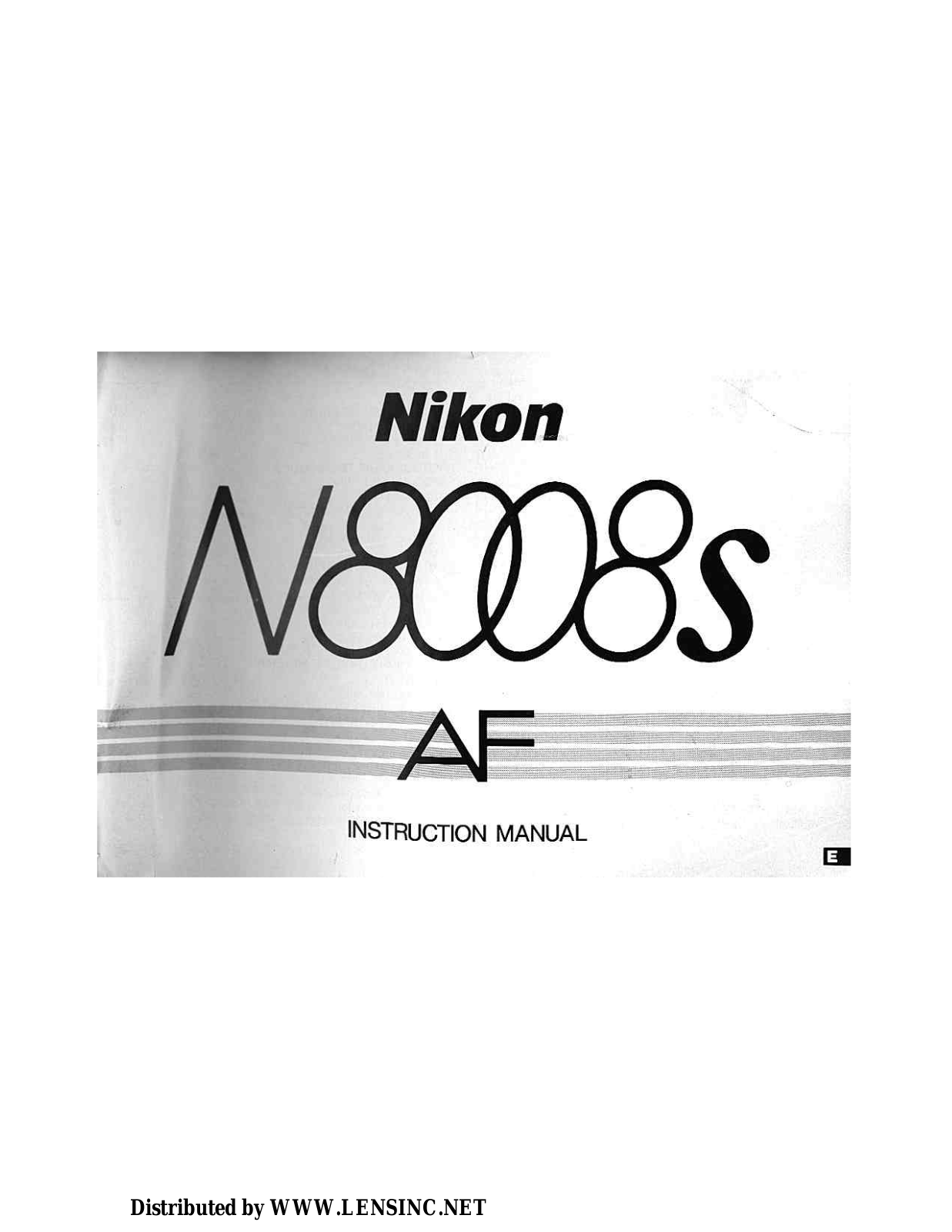 Nikon F8008S INSTRUCTION MANUAL