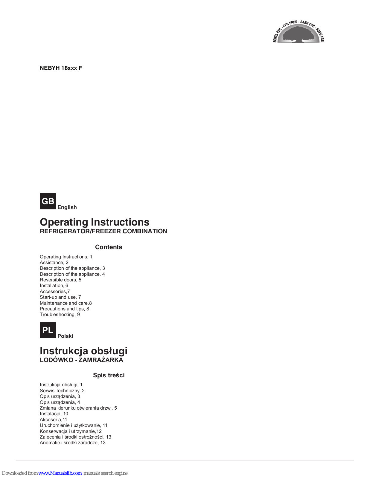 Hotpoint Ariston NEBYH 18xxx F Operating Instructions Manual