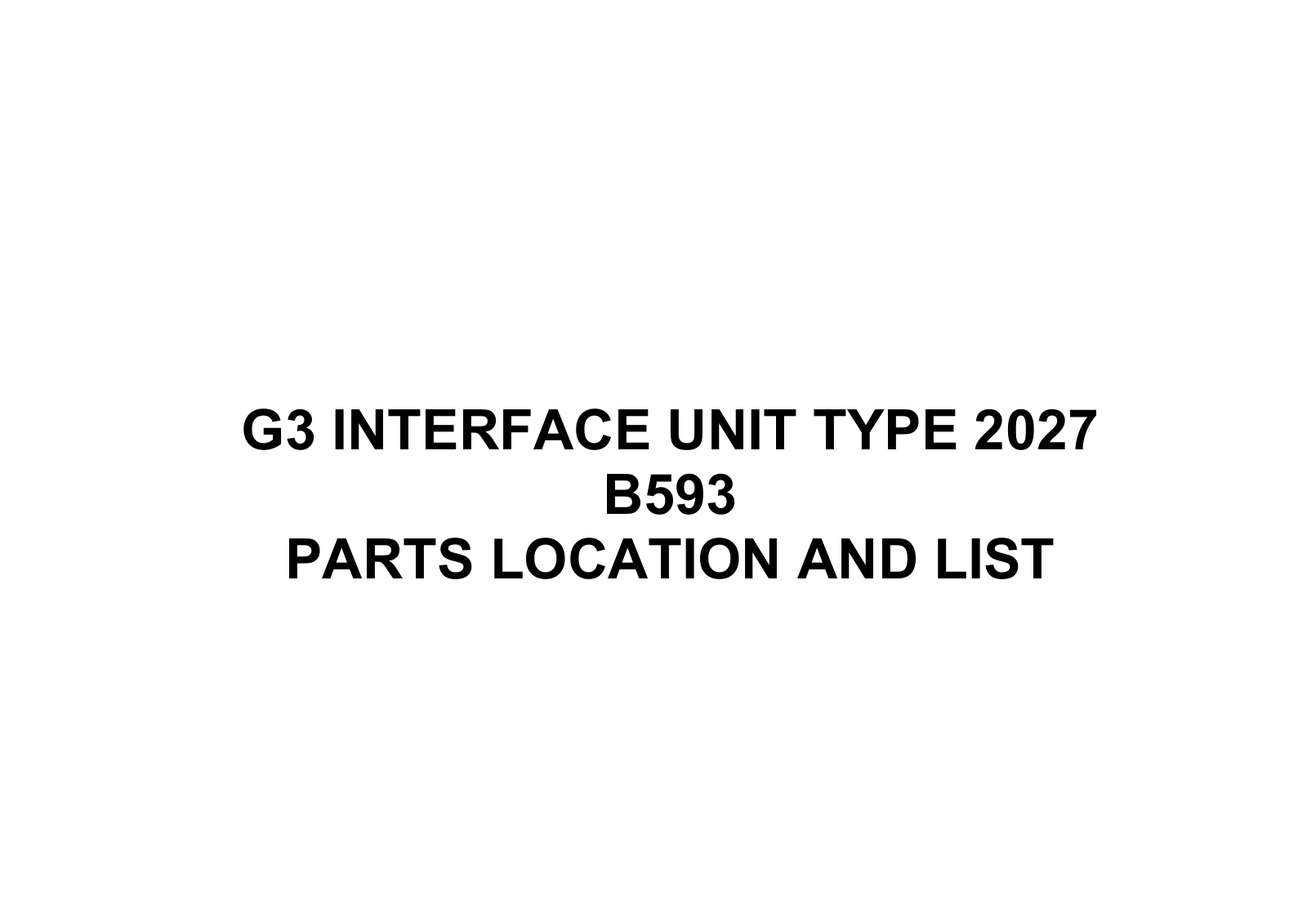 Ricoh B593 Part List