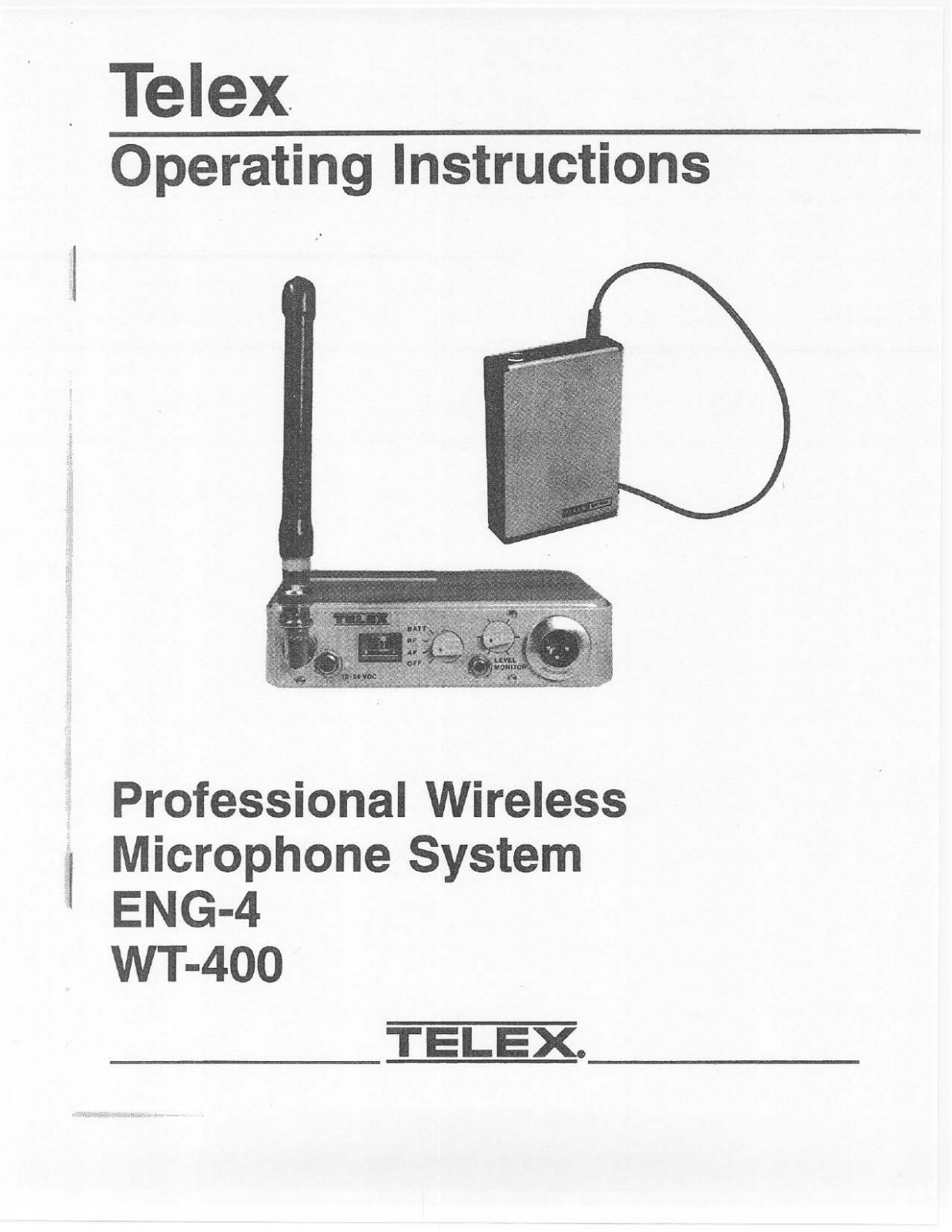 Telex WT-400, ENG-4 User Manual