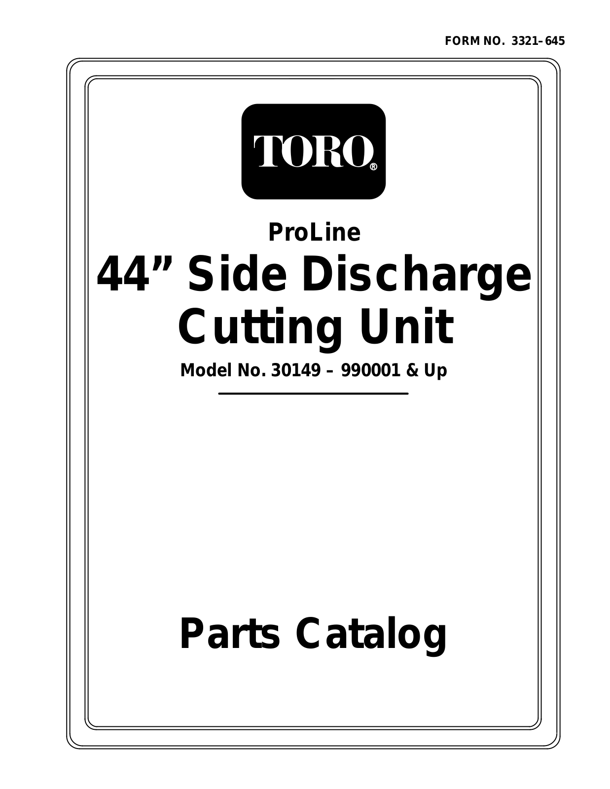 Toro 30149 Parts Catalogue