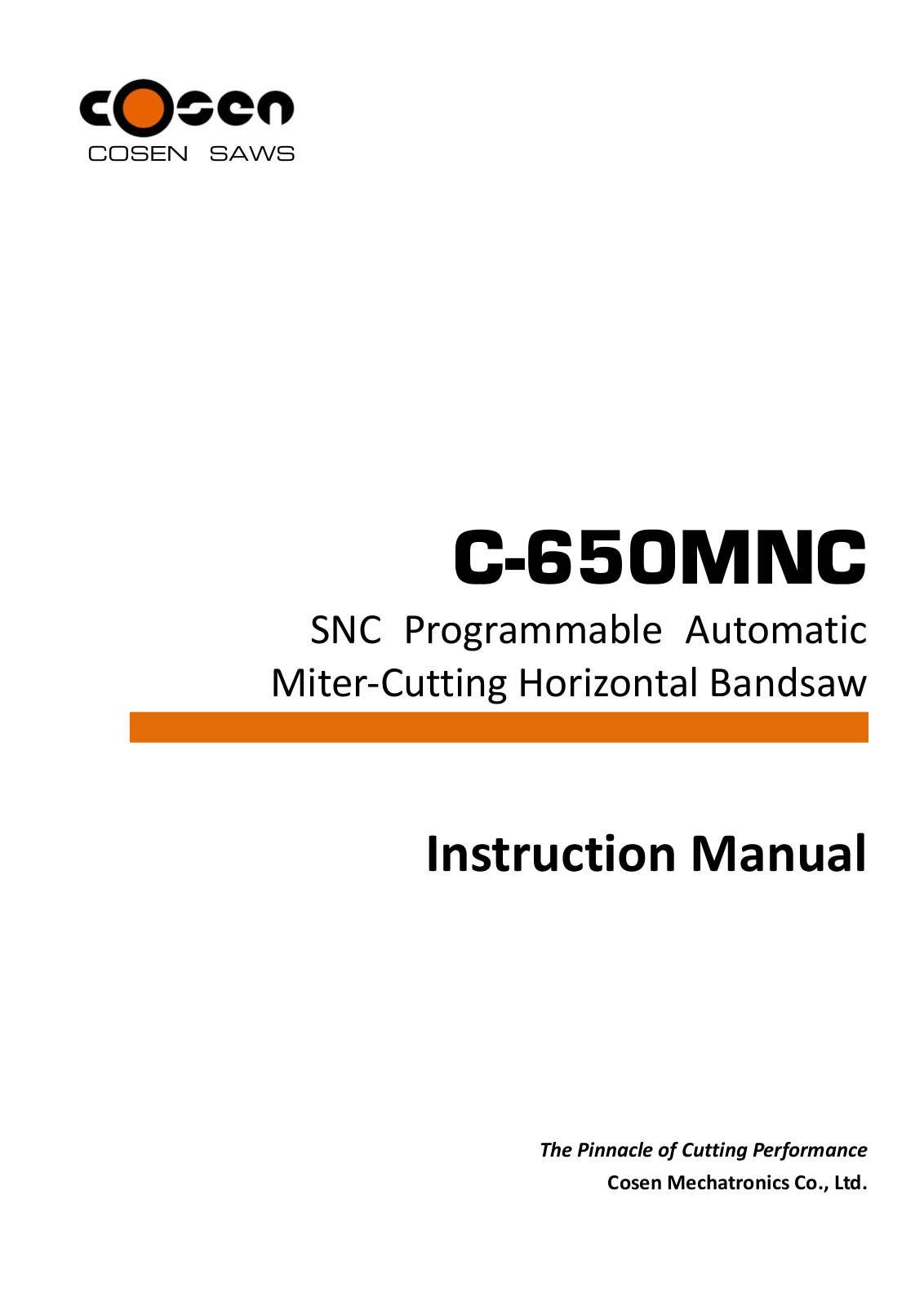 Cosen C-650MNC User guide - ManualMachine.com
