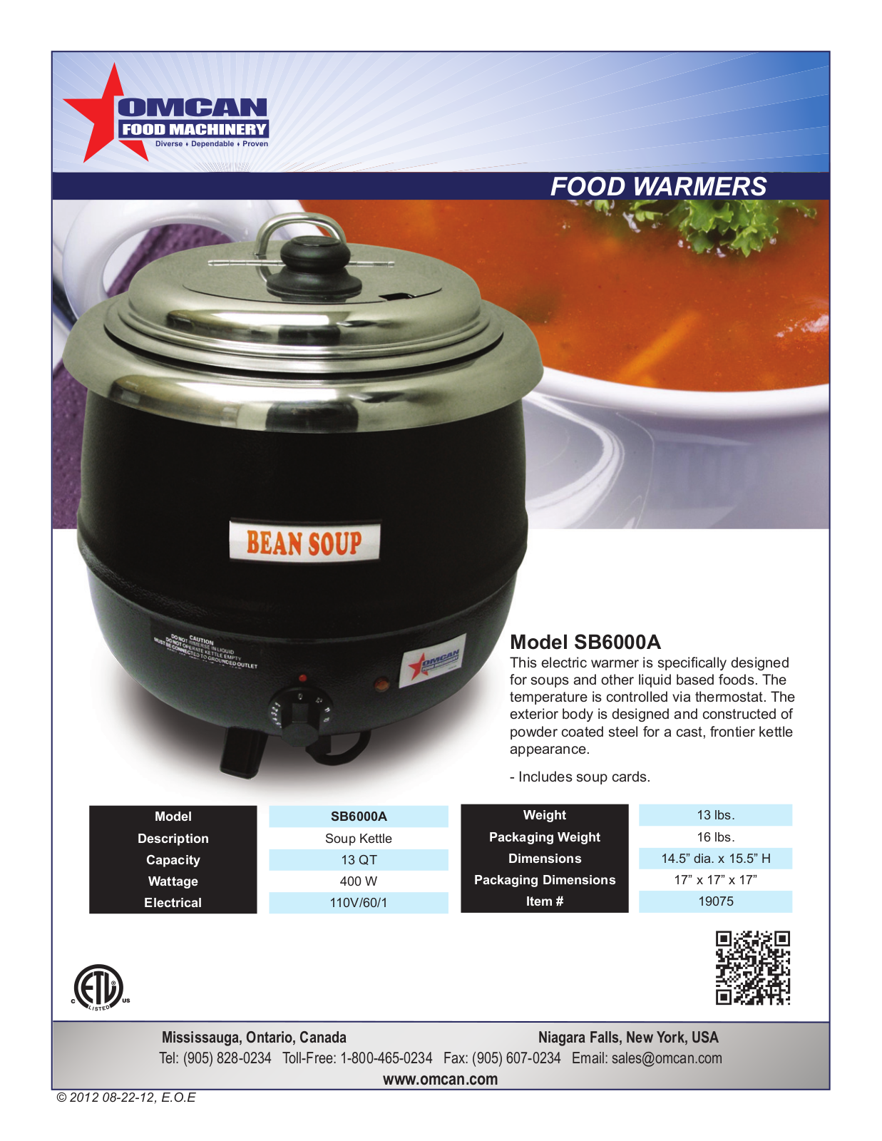 Omcan Food Machinery SB6000A User Manual