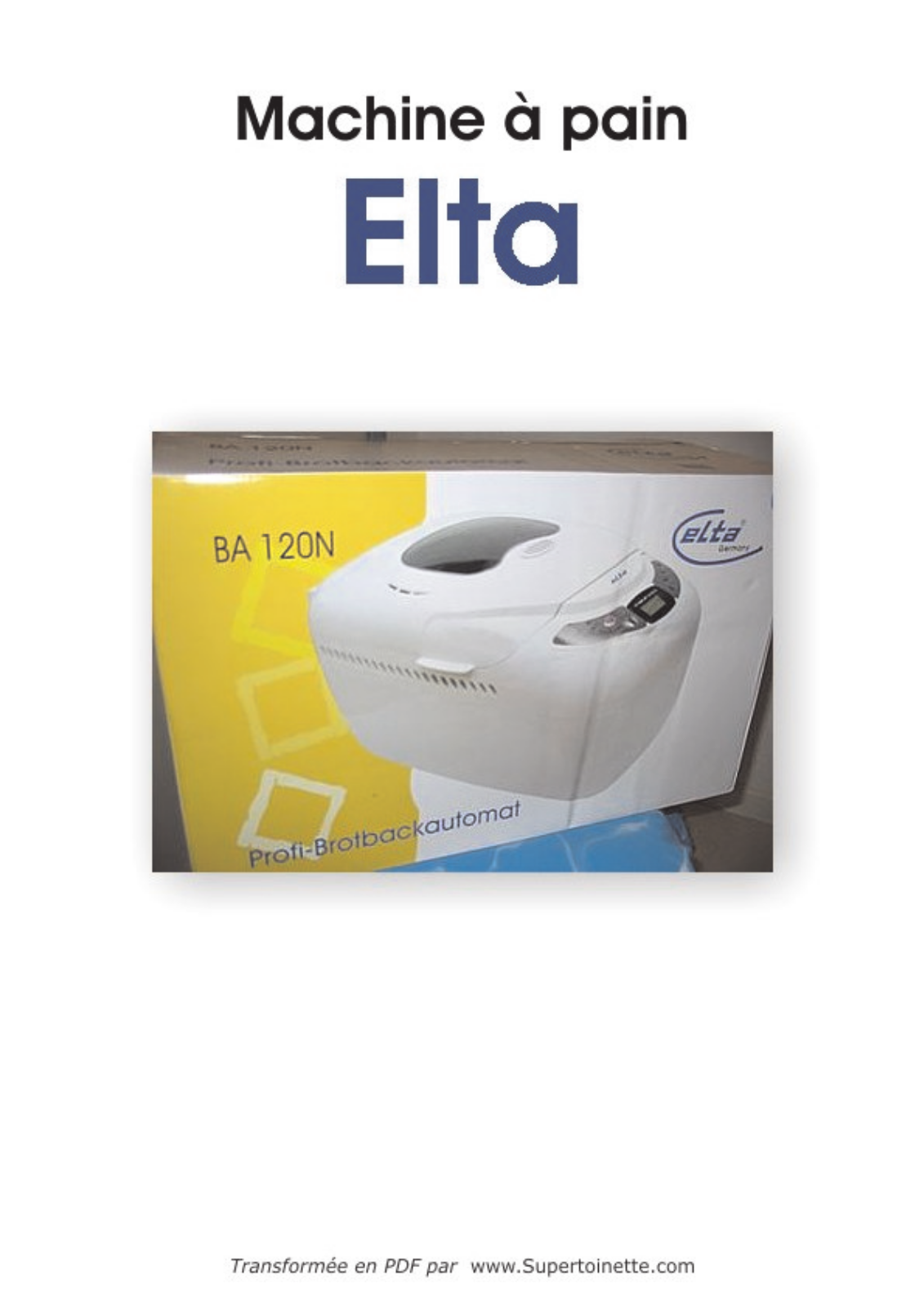 ELTA BA 120 User Manual
