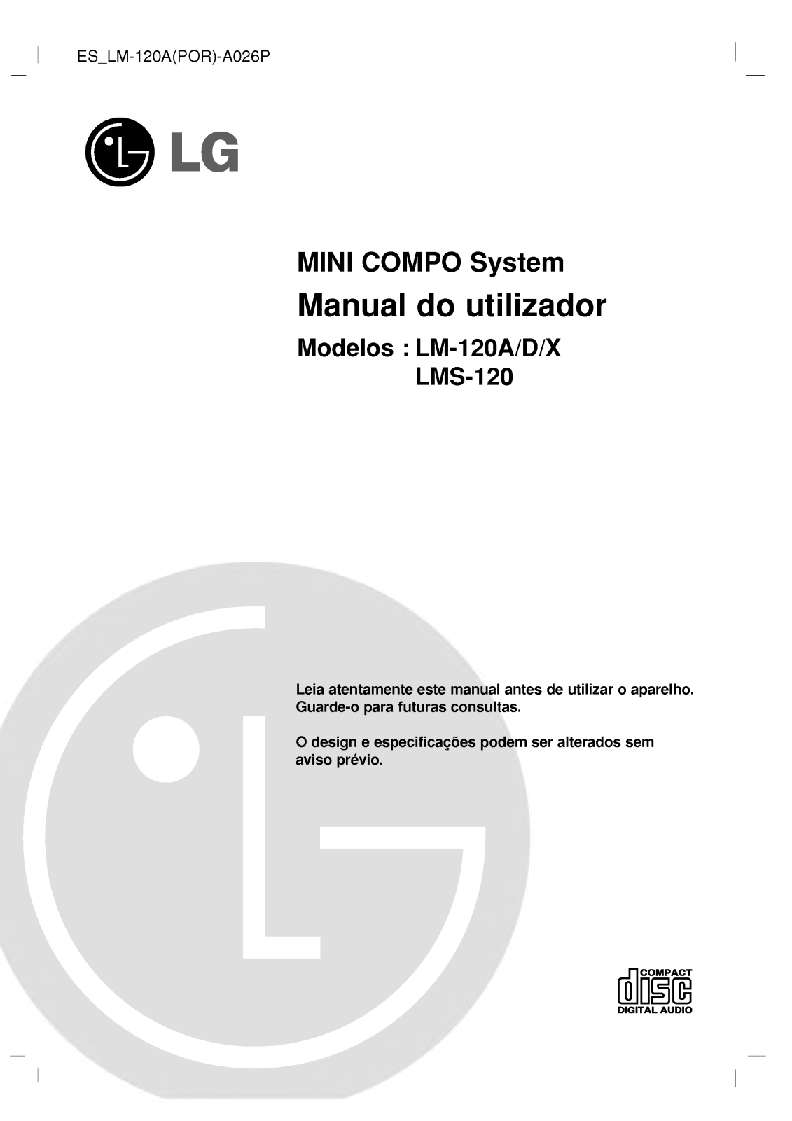 Lg LM-120A, LM-120D, LM-120X, LMS-120 User Manual
