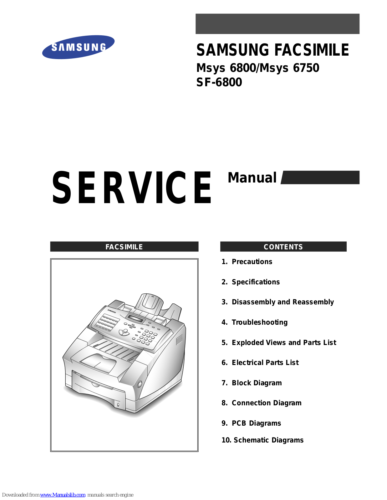 Samsung Msys 6800, Msys 6750, SF-6800 Service Manual