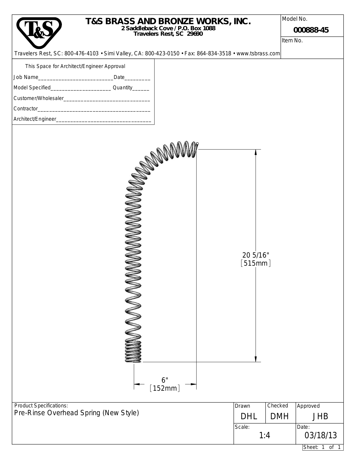 T&S Brass 000888-45 User Manual