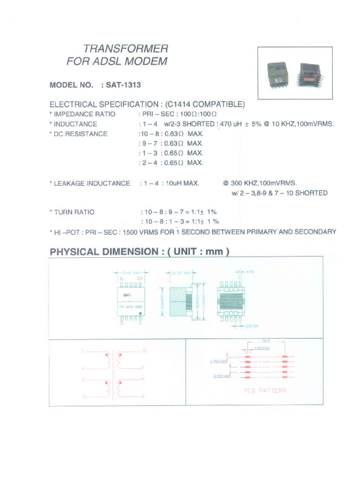 MICRO SAT-1313 Datasheet