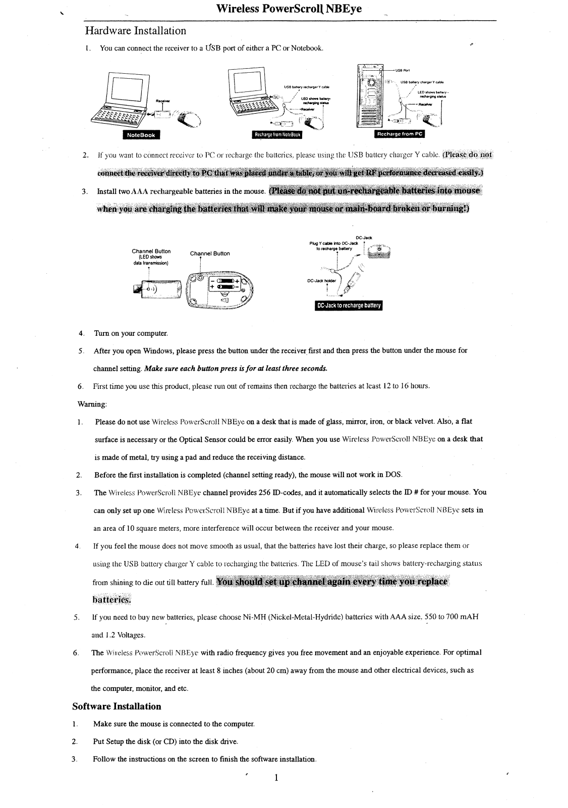 KYE SYSTEMS GMZHR User Manual