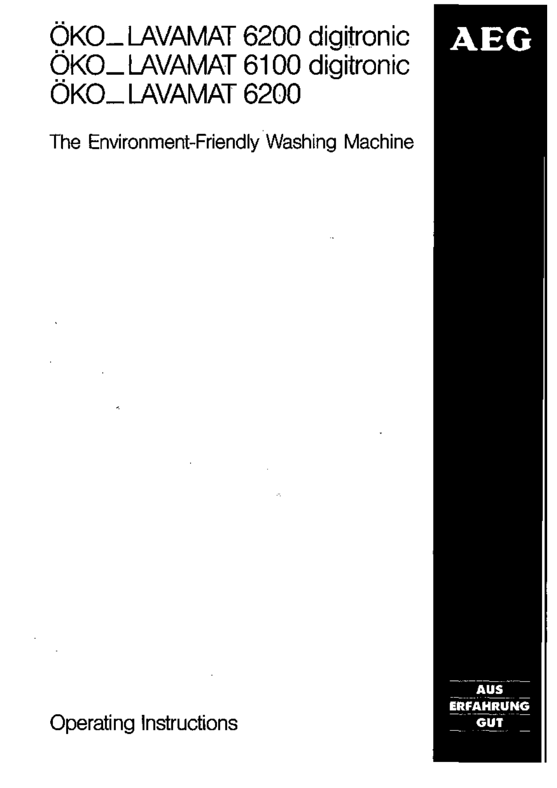 AEG LAV6200, LAV6200-WDIG, LAV6200-W, LAV6100DIG-WGB User Manual