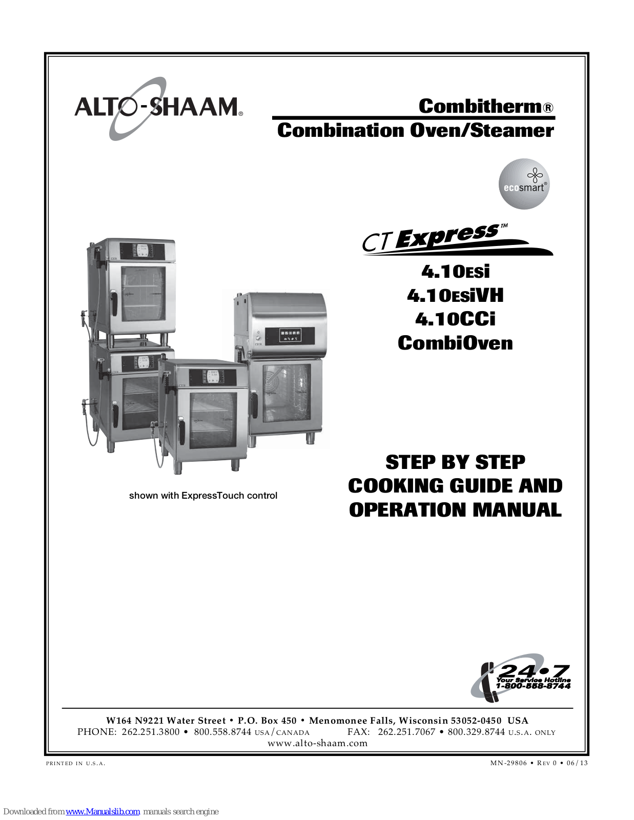 Alto-Shaam Combitherm Express 4.10ESi, Combitherm Express 4.10CCi, Combitherm Express 4.10ESiVH Operation Manual