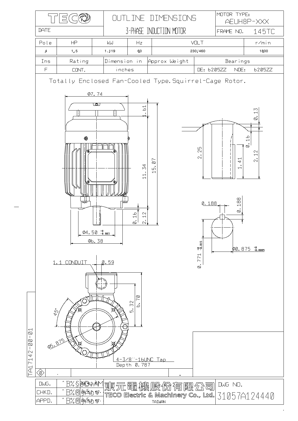 Teco NPV1/54C Reference Drawing