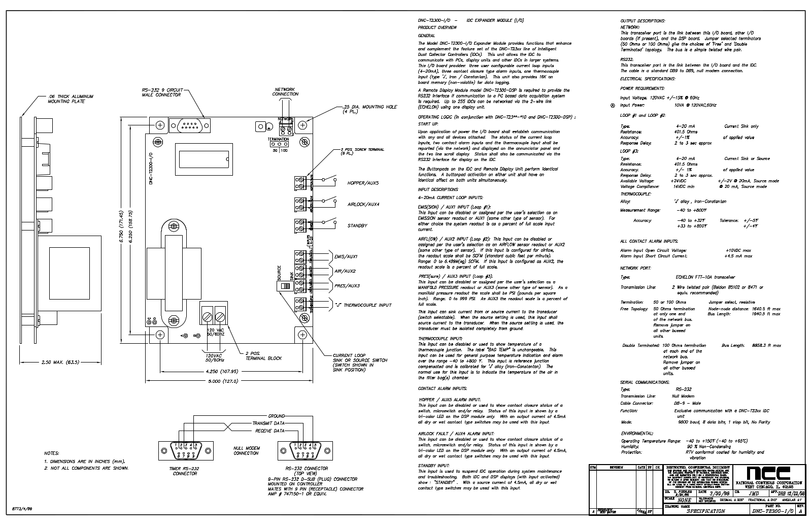 NATIONAL CONTROLS DNC-T2300-DSP, DNC-T2300-I User Manual