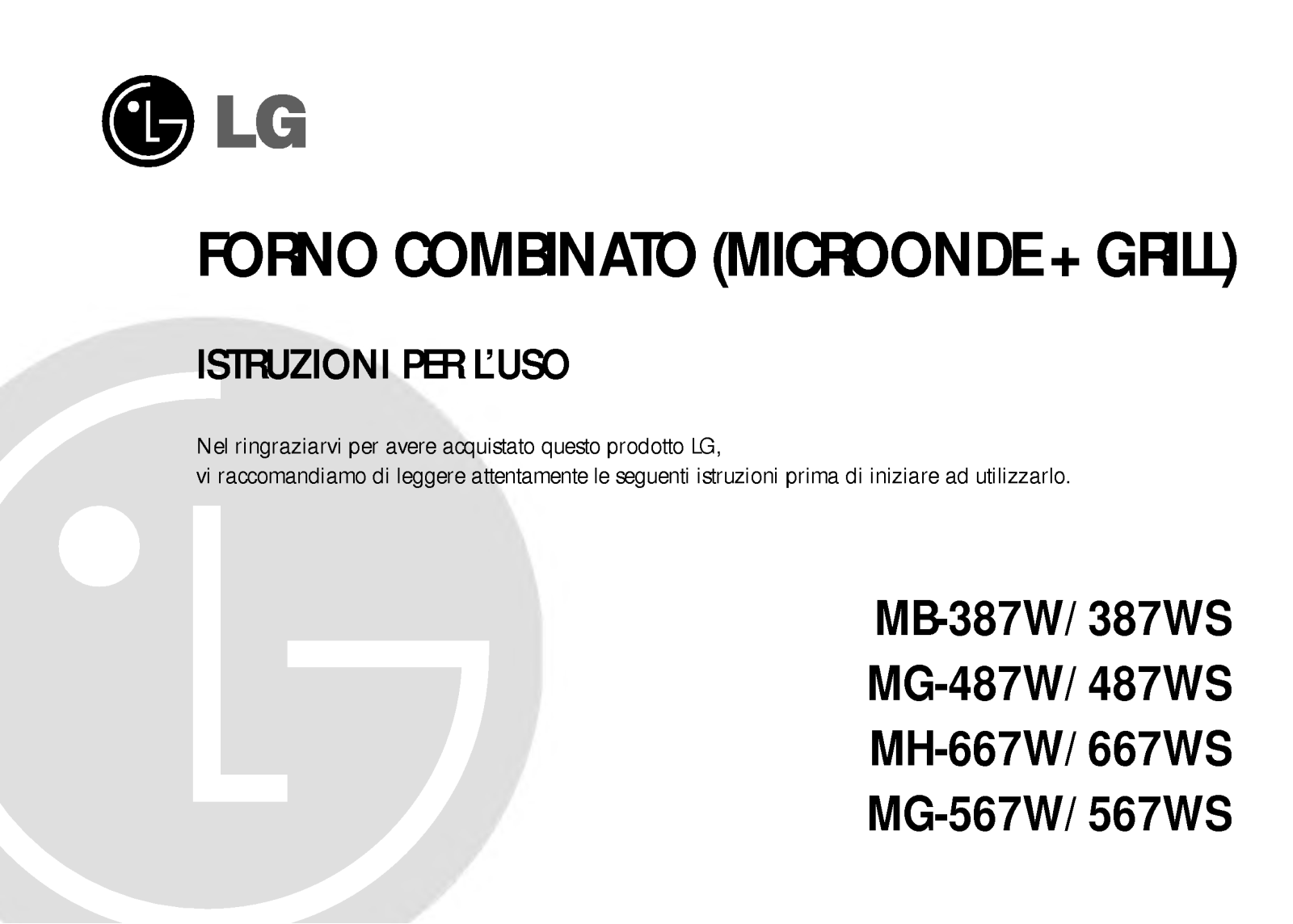 Lg MH-667W, MH-667WS, MG-567W, MG-567WS, MG-487W User Manual