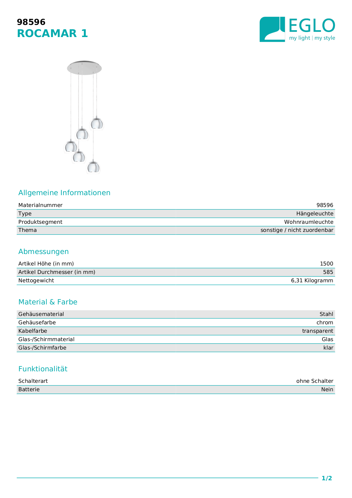 Eglo 98596 Service Manual