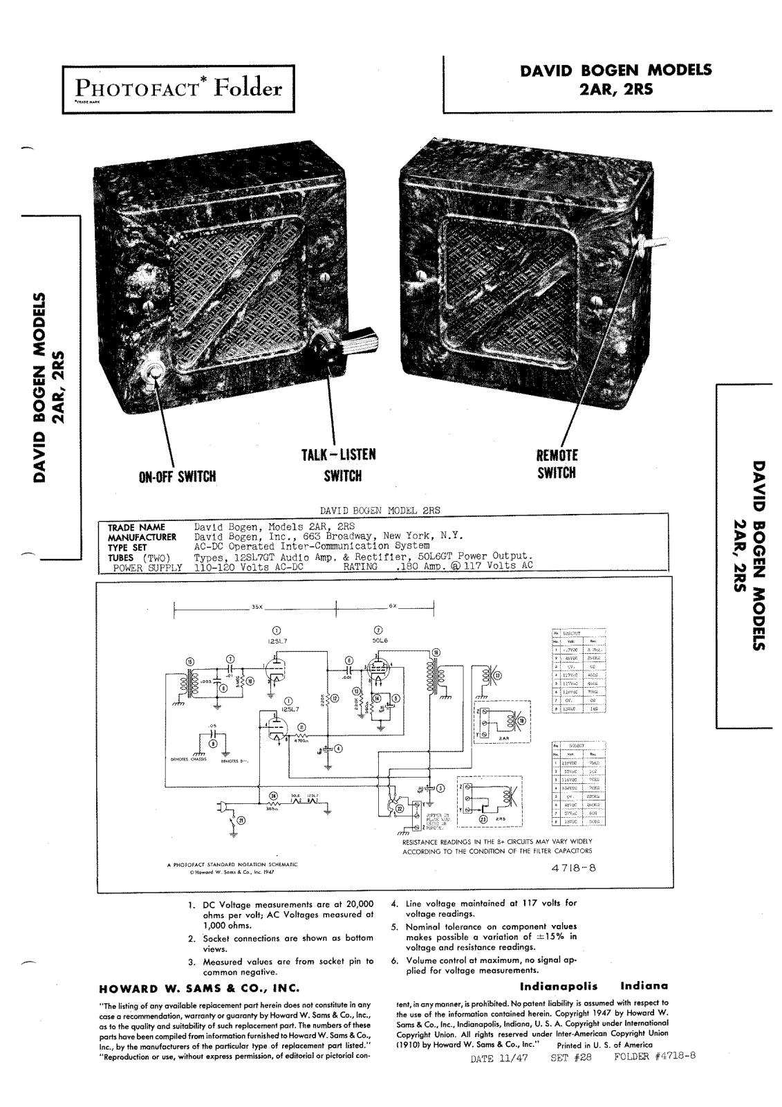 Bogen 2AR Service Manual