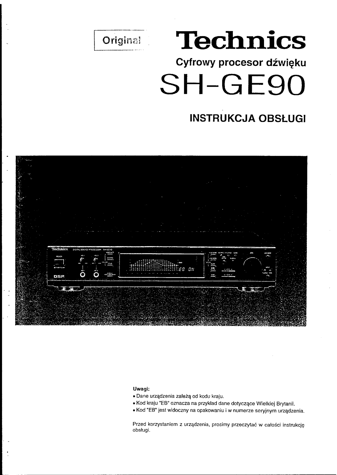 Technics SH-GE90 User Manual