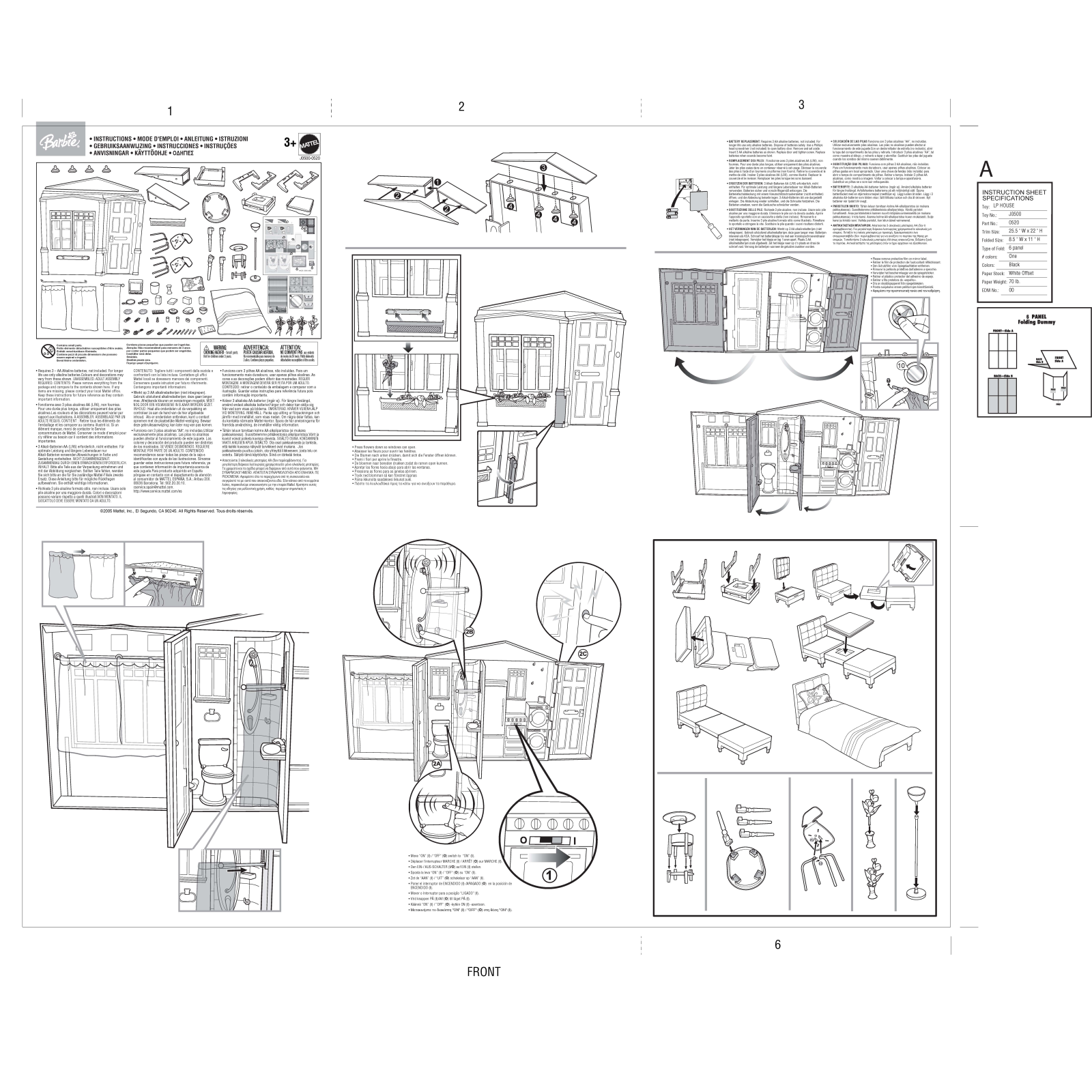 Fisher-Price J0500 Instruction Sheet