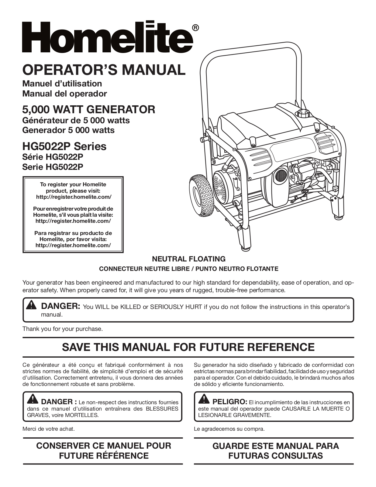 Homelite HG5022P User Manual