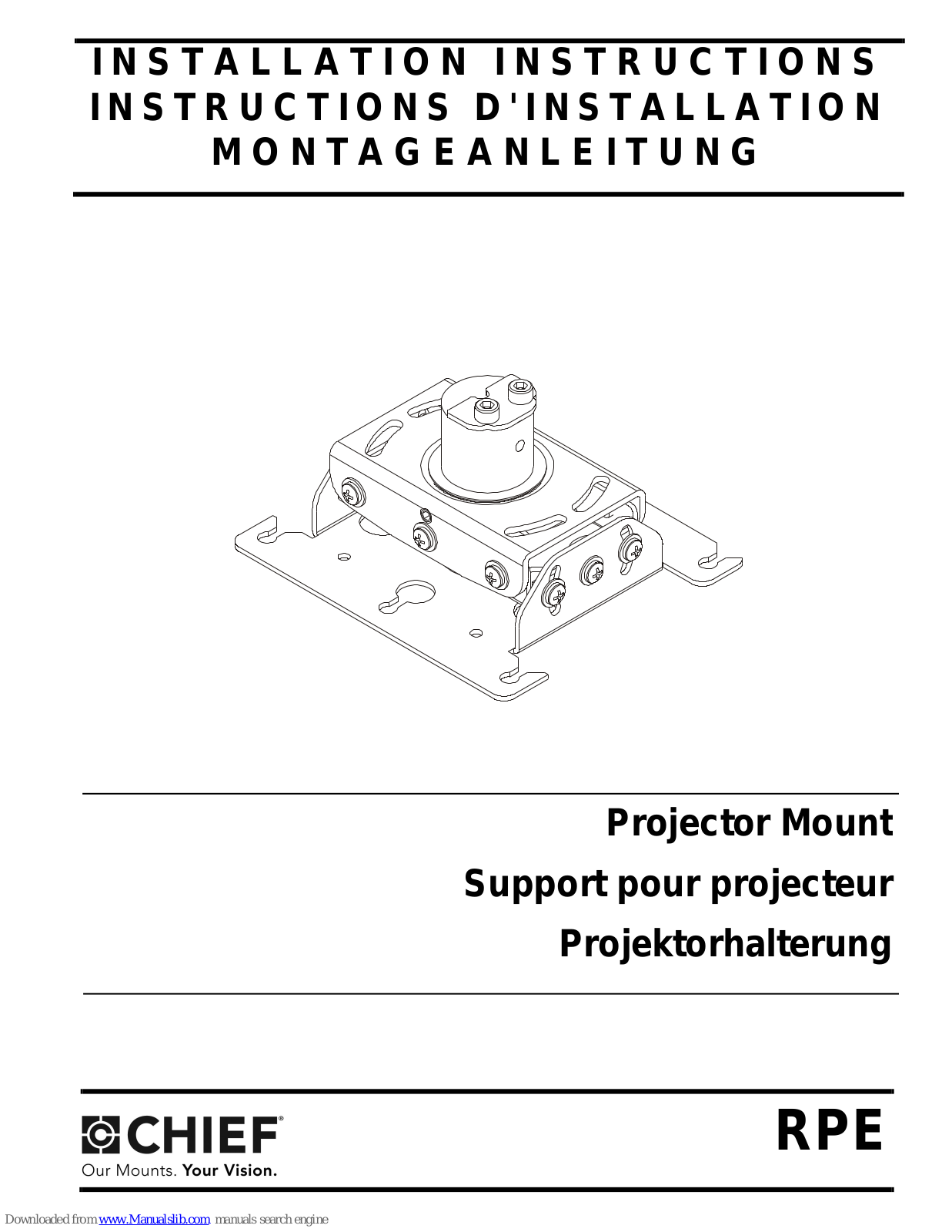 CHIEF RPE Installation Instructions Manual