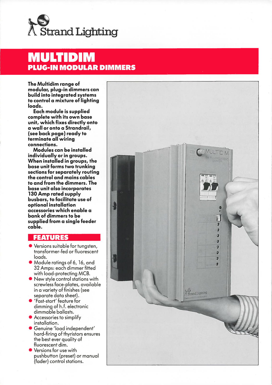 Strand Multidim Plug-in Modular Dimmers Datasheet - ManualMachine.com