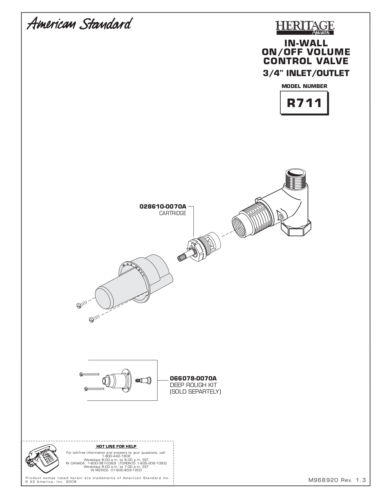 American Standard R711 Service manual