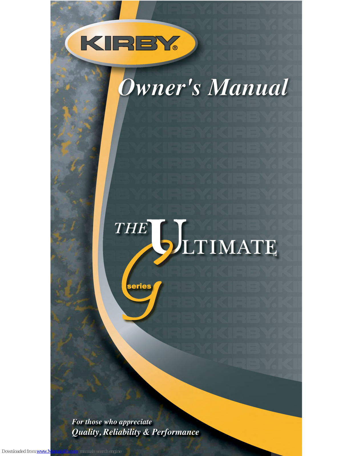 Kirby G Series Owner's Manual