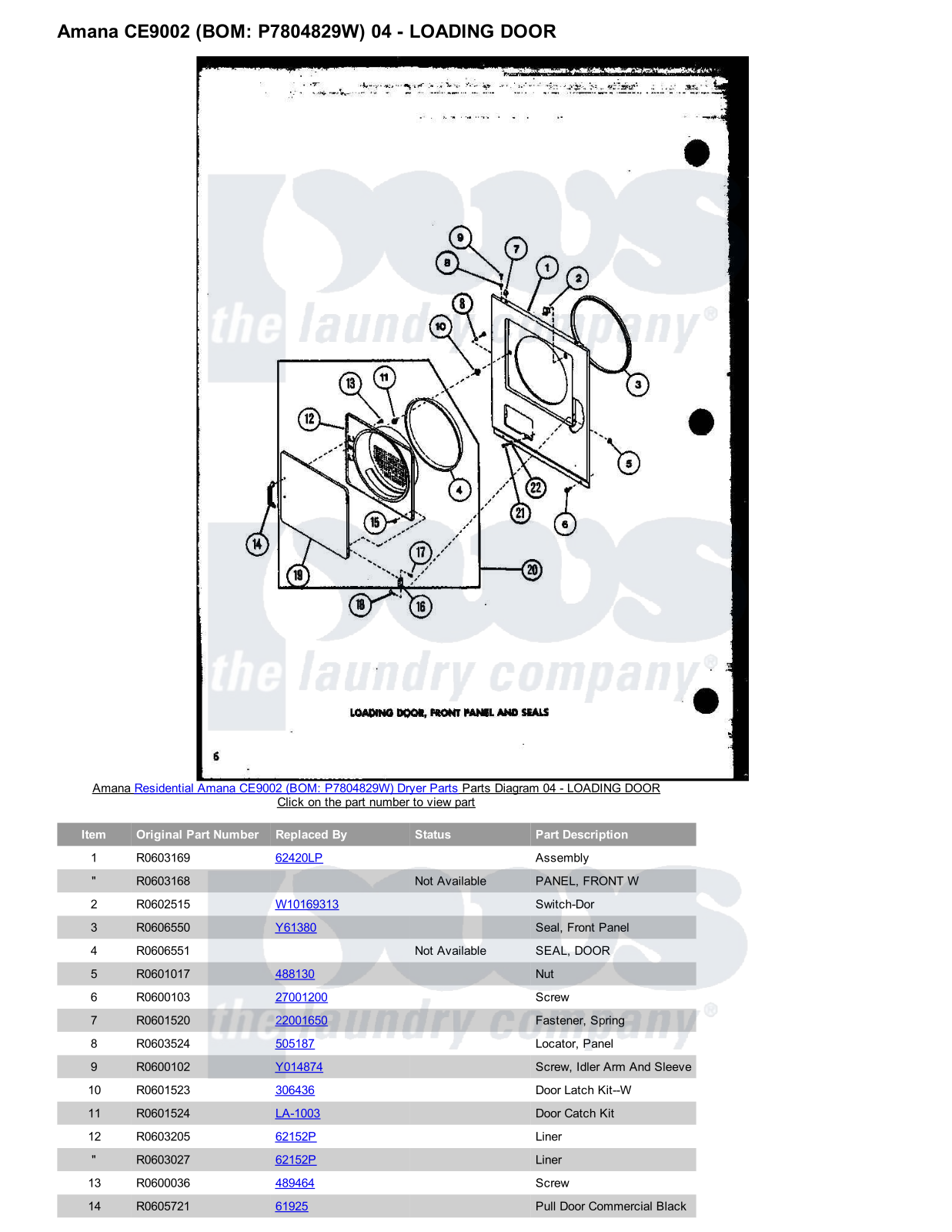 Amana CE9002 Parts Diagram