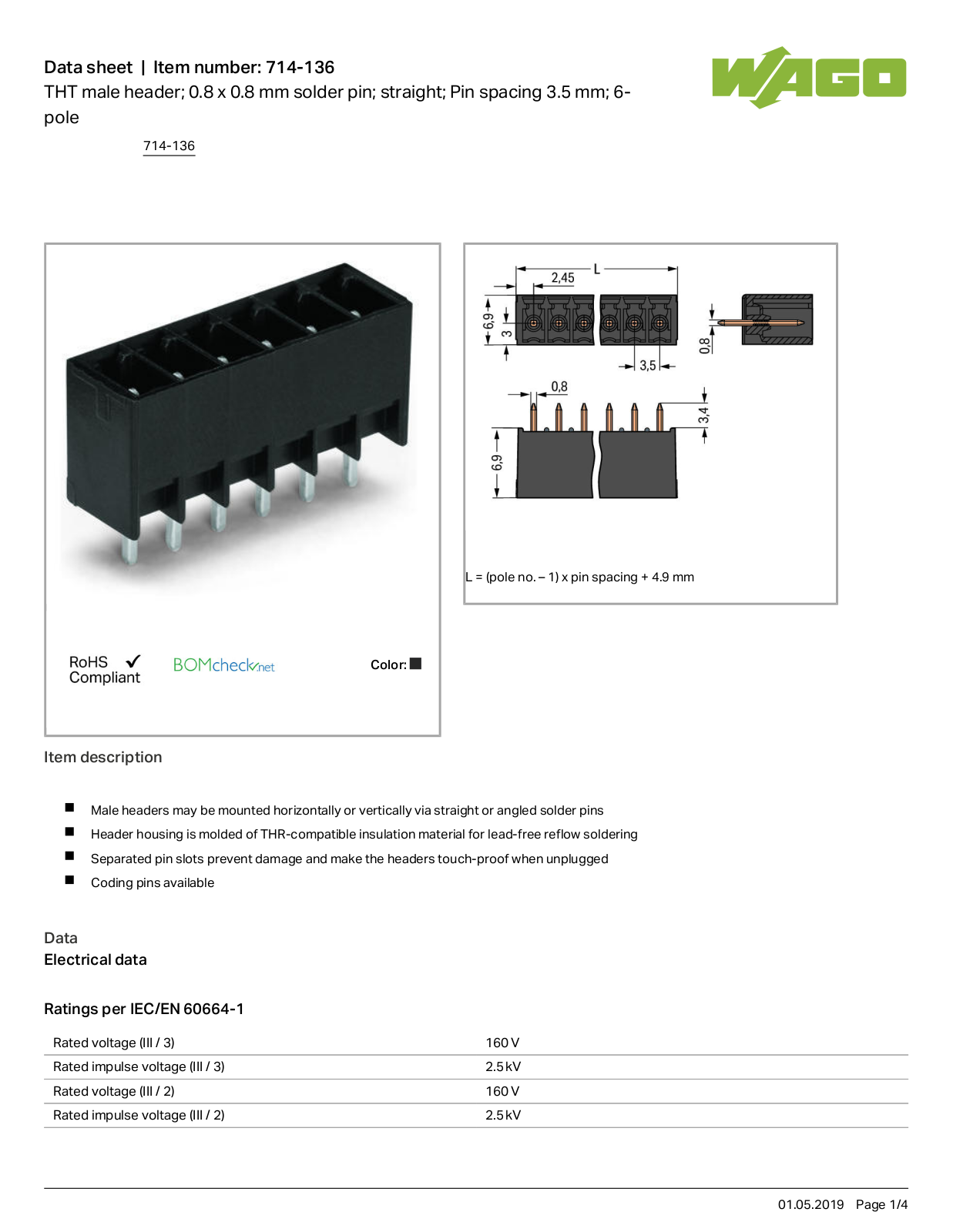 Wago 714-136 Data Sheet