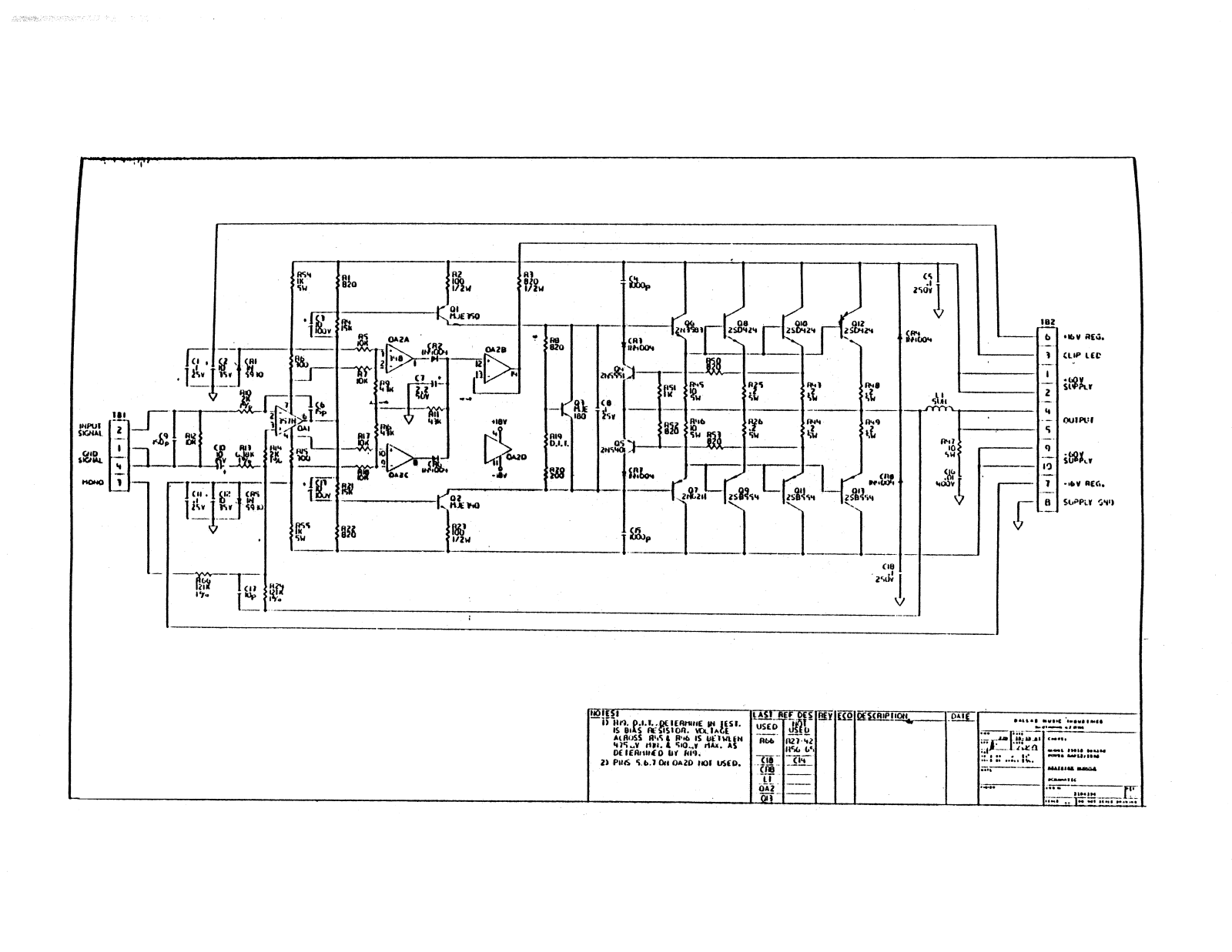 Crest Audio PRO-10001-S, PRO-10004-S, PRO-2500-S, PRO-3301-S, PRO-3500-S Schematic