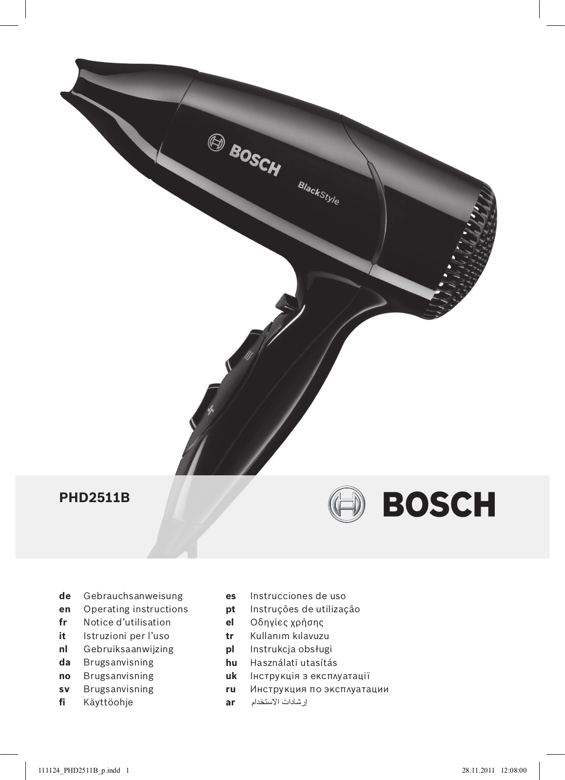 Bosch PHD2511B User Manual