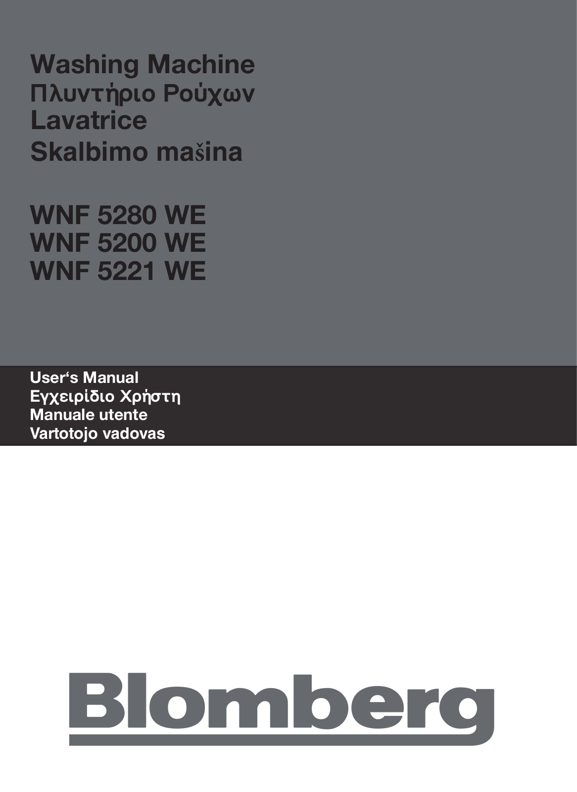 Blomberg WNF 5221 WE User Manual