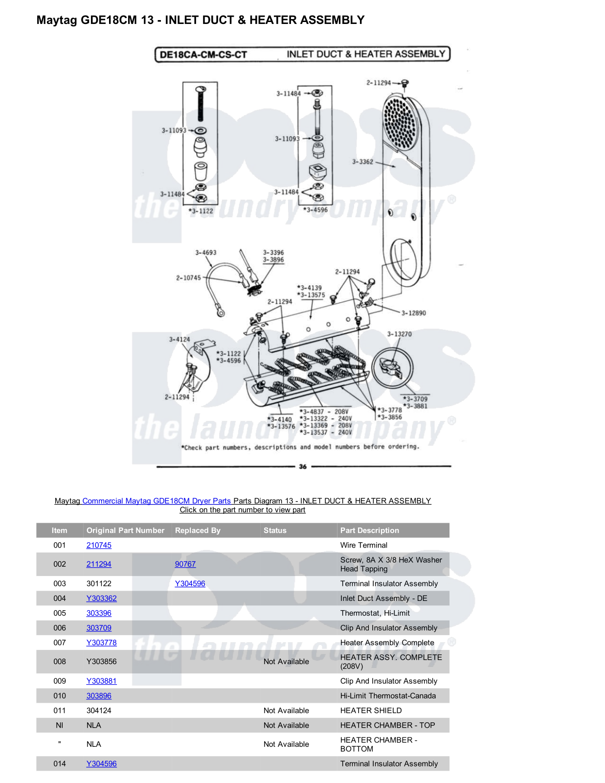 Maytag GDE18CM Parts Diagram