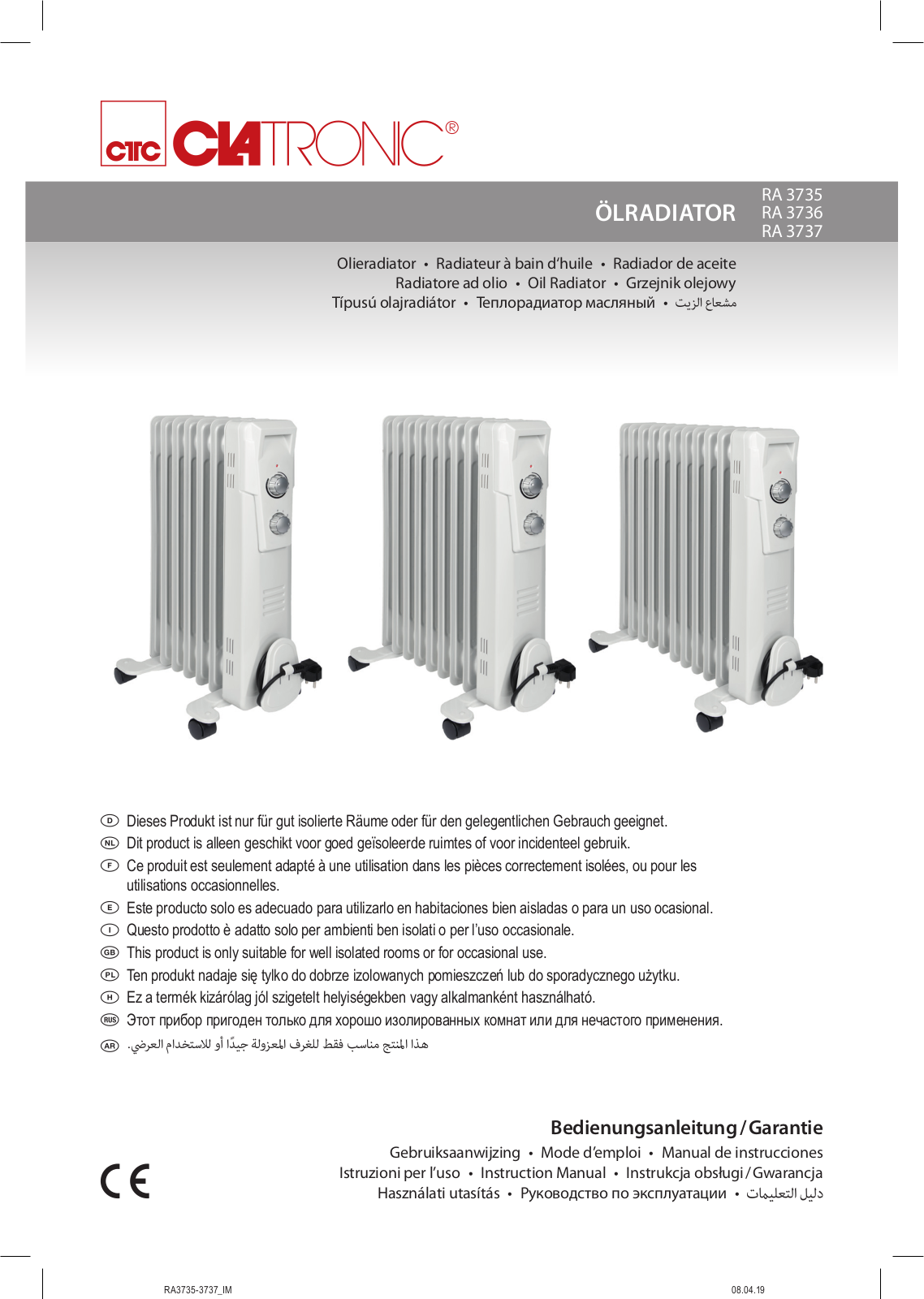 Clatronic RA3735 operation manual