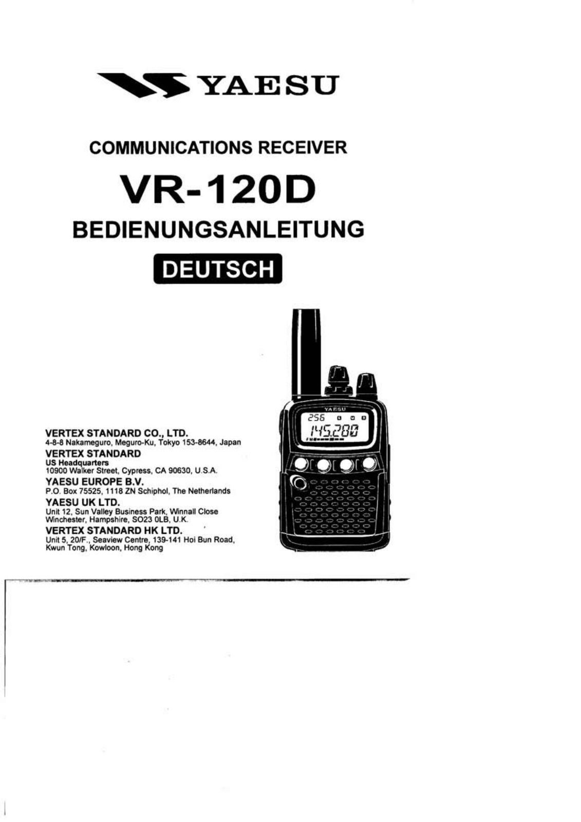 Yaesu VR-120D Manual
