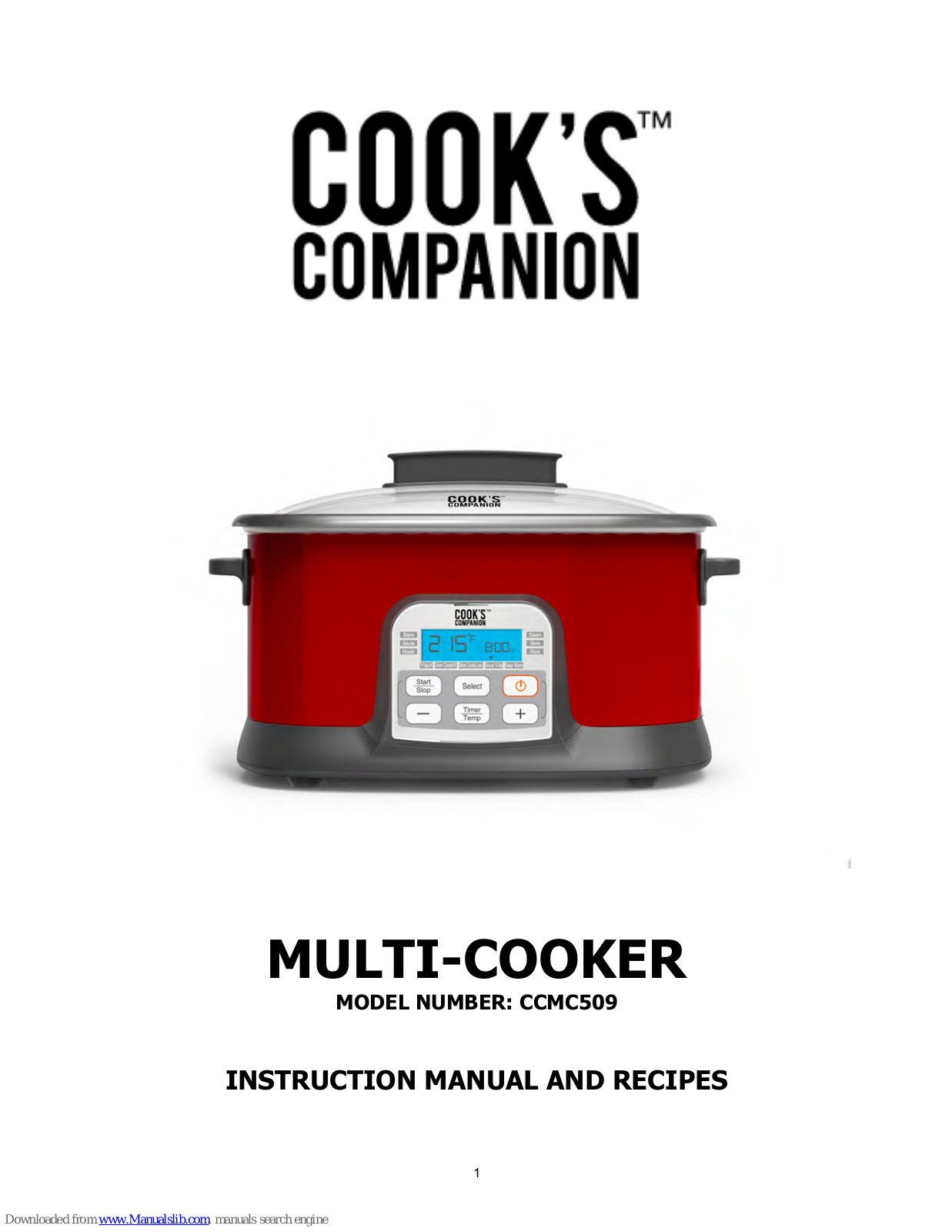 Cook's Companion CCMC509 Instruction Manual