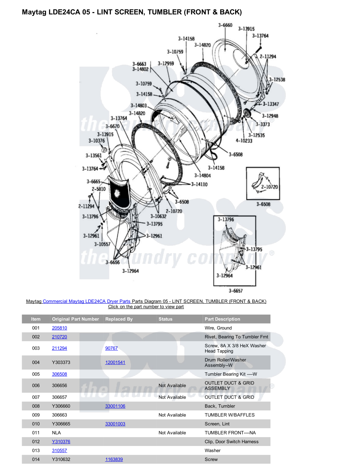 Maytag LDE24CA Parts Diagram