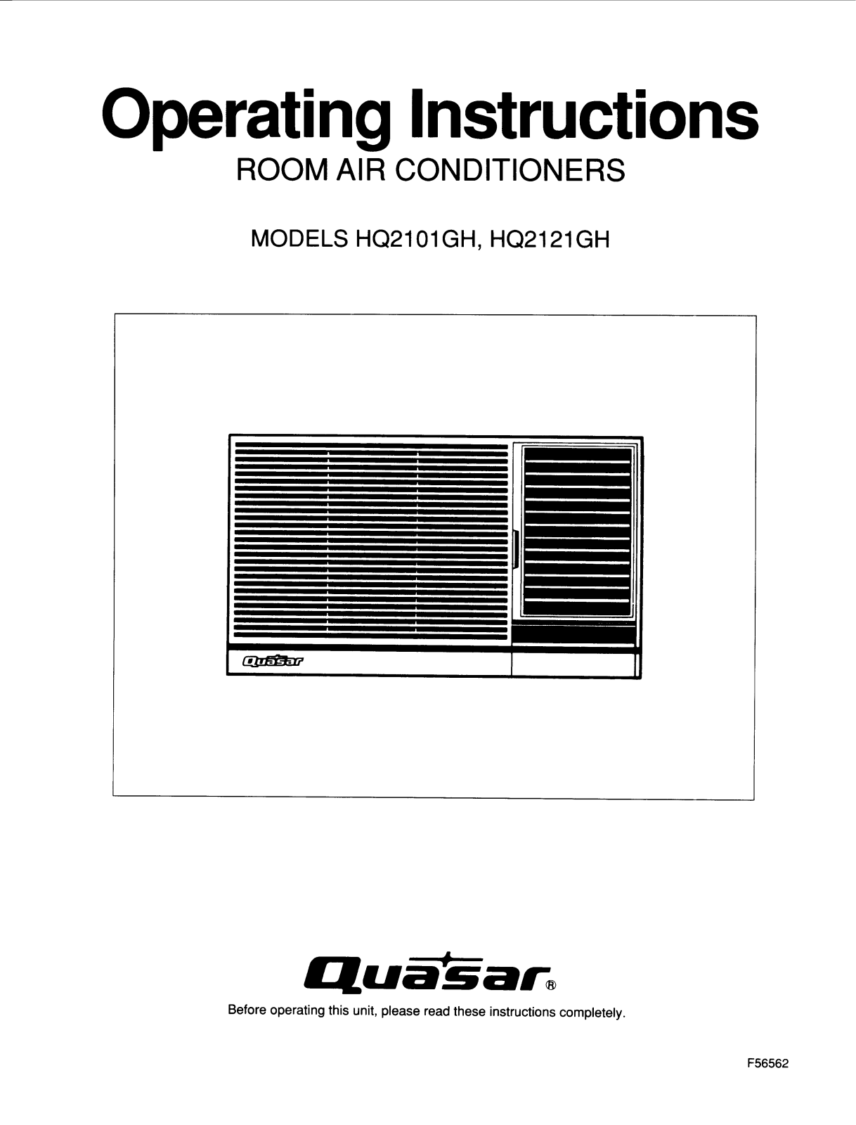 Panasonic hq-2101gh Operation Manual