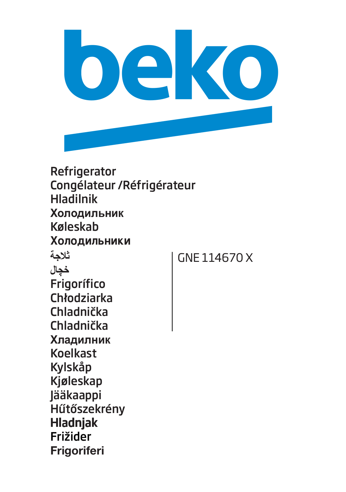 Beko GNE 114670 X User manual