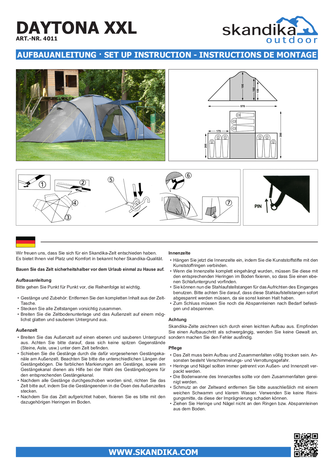 Skandika Daytona XXL User Manual