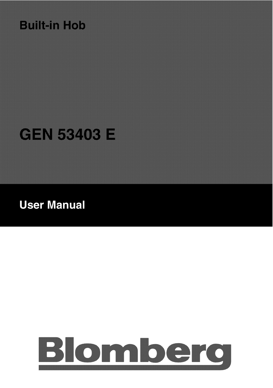 Blomberg GEN 53403 E User Manual