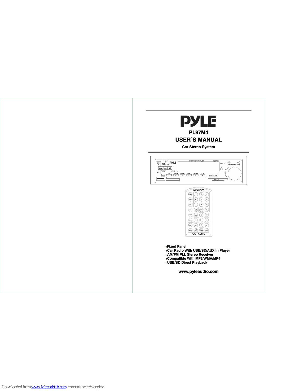 Pyle PL97M4 User Manual - ManualMachine.com