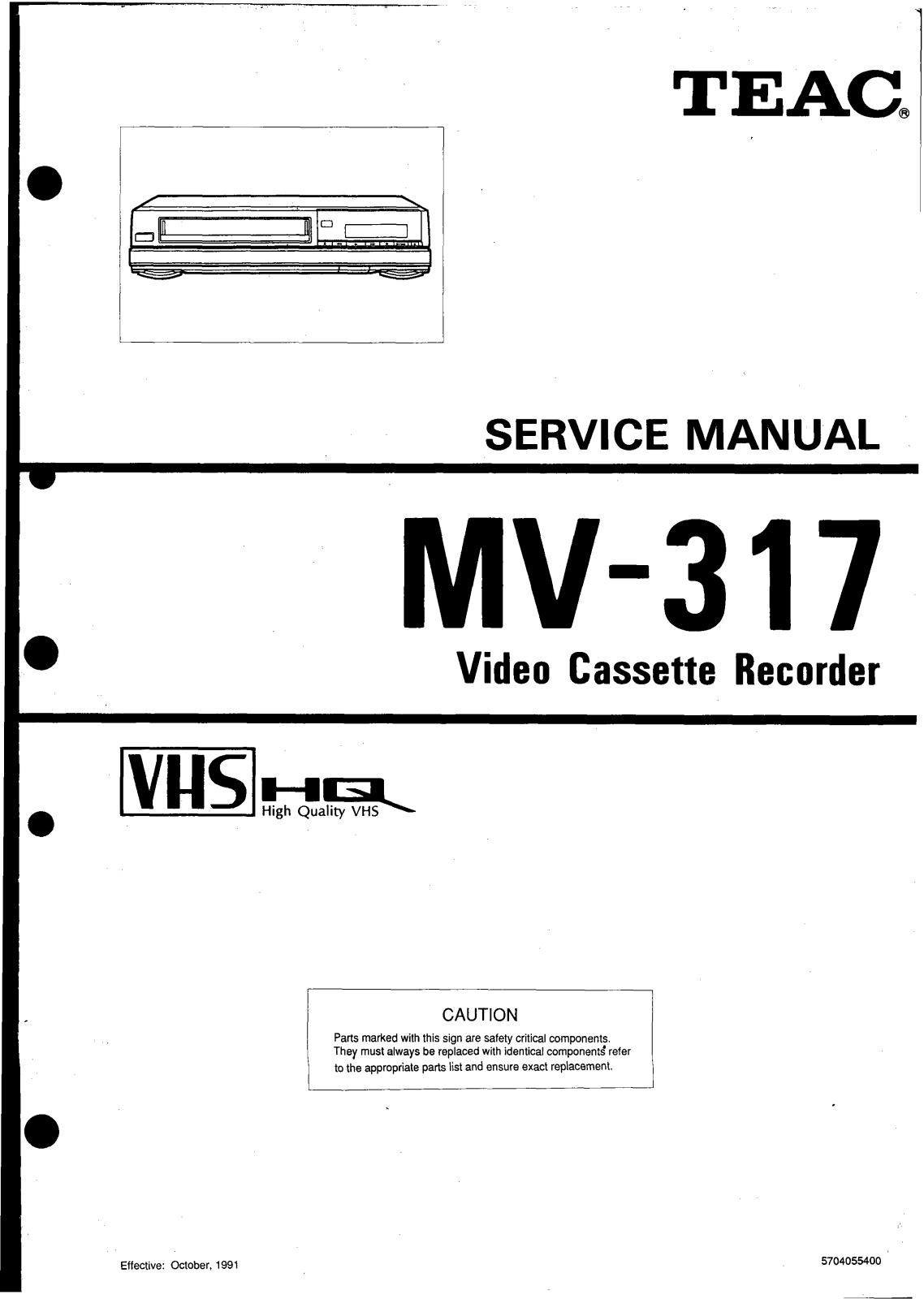 TEAC MV-317 Service manual