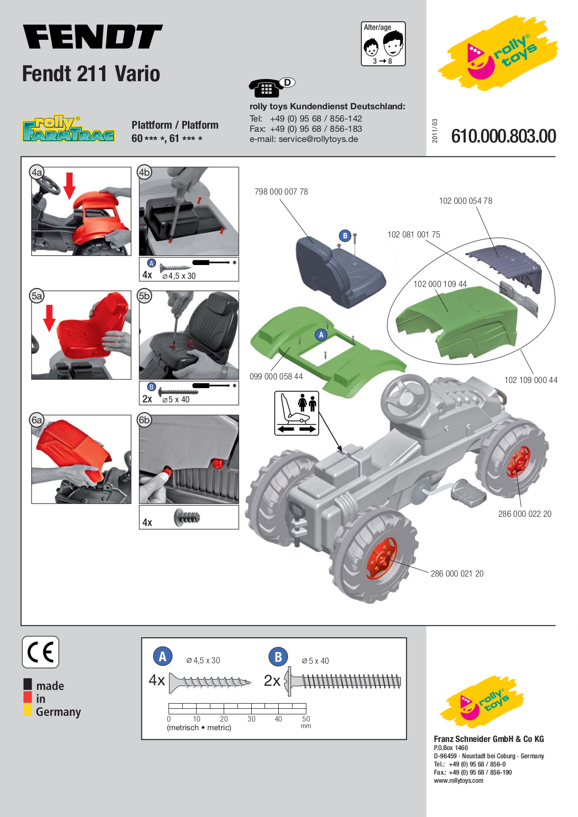 ROLLY TOYS 610.000.803.00 Assembly Manual