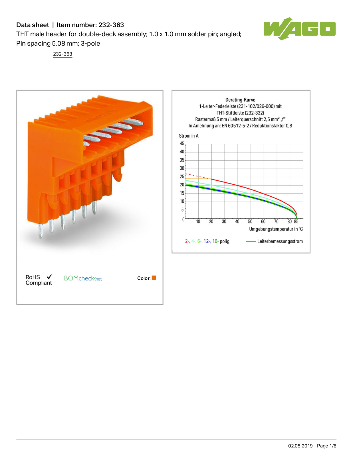 Wago 232-363 Data Sheet