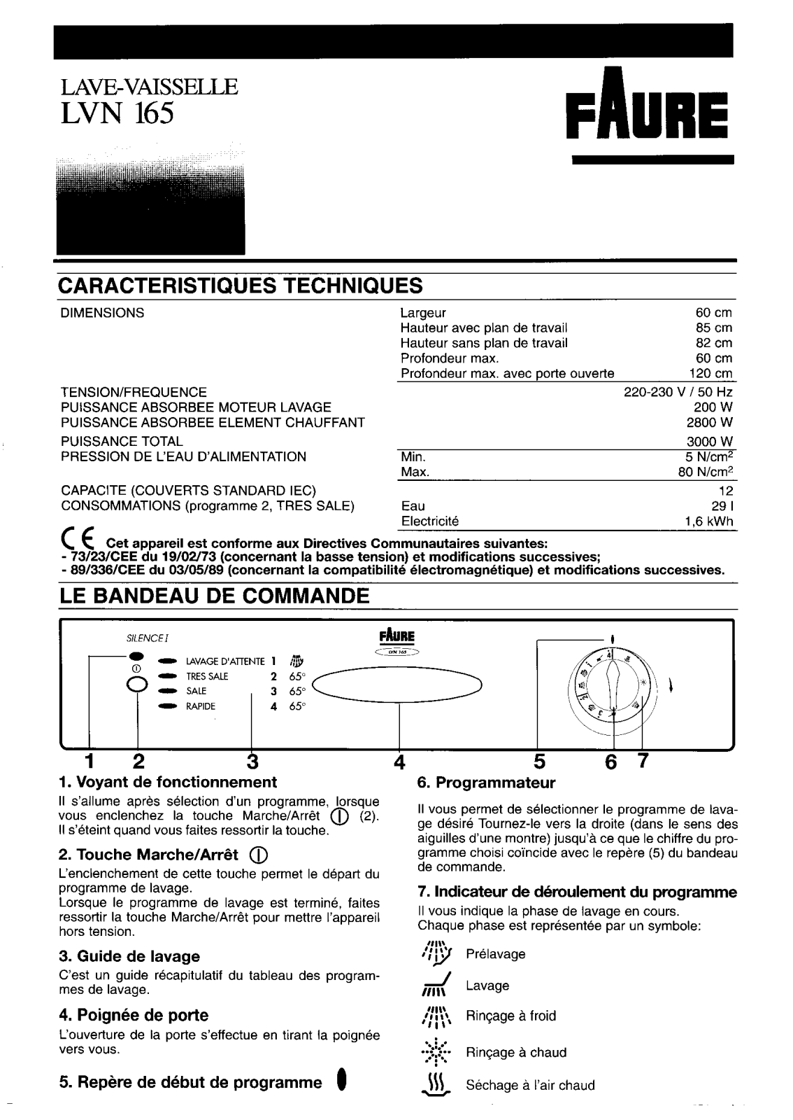 Faure LVN165M, LVN165W User Manual