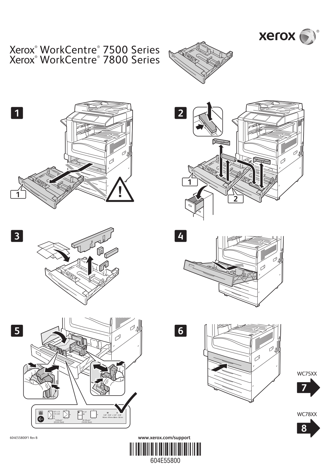 Xerox WorkCentre 7830, WorkCentre 7835, WorkCentre 7845, WorkCentre 7855 Installation Instructions