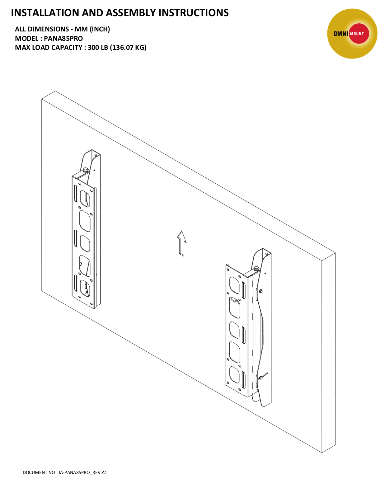 Omnimount PAN85PRO User Manual