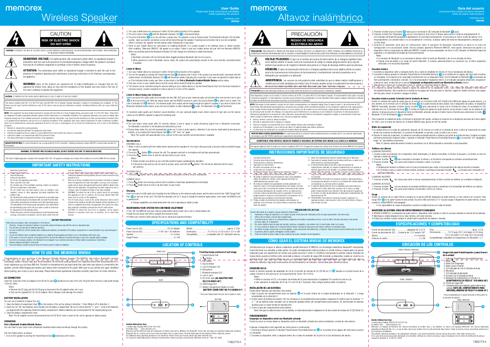 Memorex MW550 User Manual